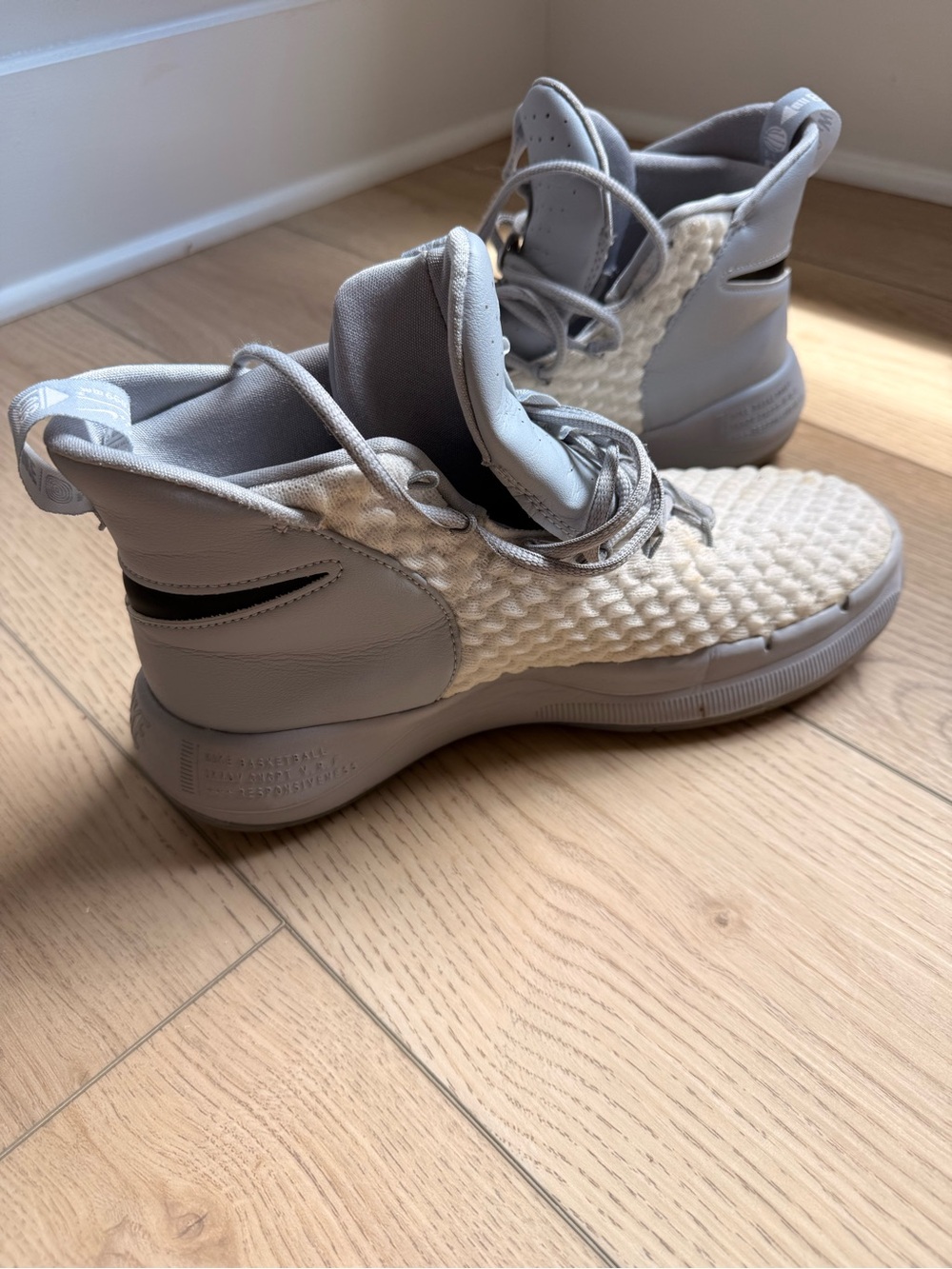 Nike AlphaDunk TB shoes in the "Wolf Grey / White", Size Mens 9.5